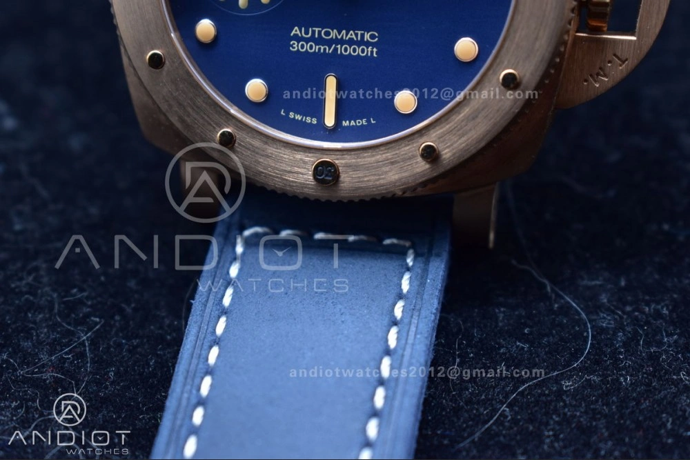 PAM1074 W Bronzo VSF 1:1 Best Edition Blue Dial on Blue Calfskin Strap P.900 Clone Versatile 331