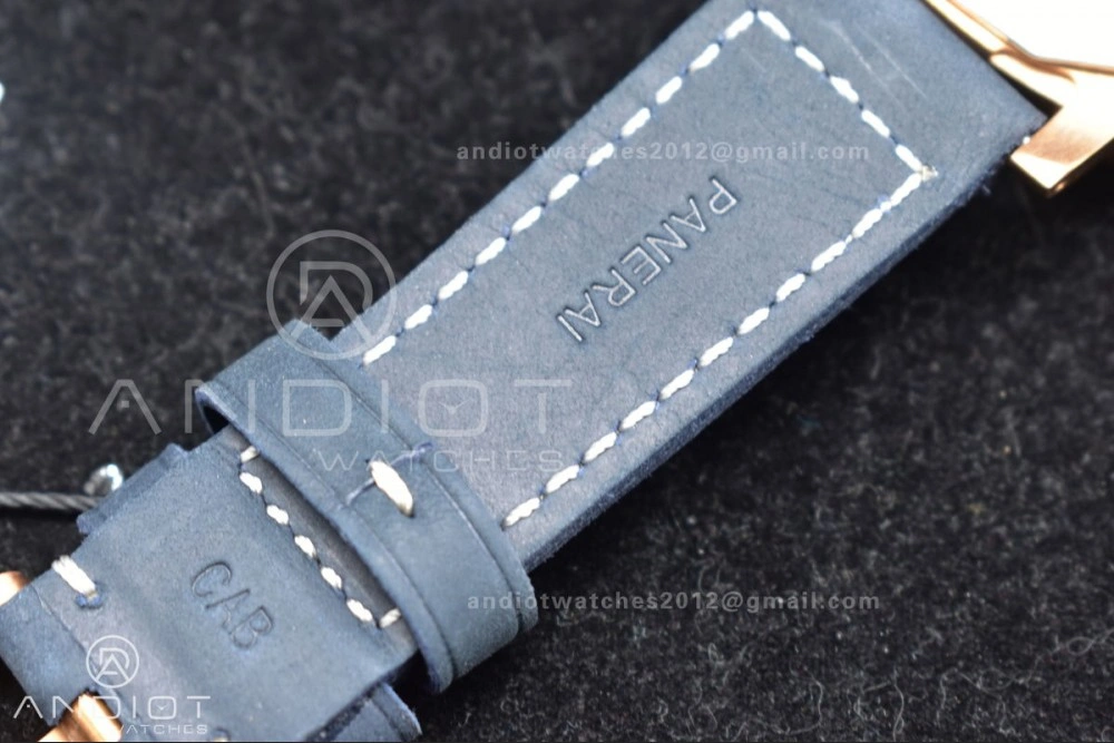 PAM1074 W Bronzo VSF 1:1 Best Edition Blue Dial on Blue Calfskin Strap P.900 Clone Versatile 331