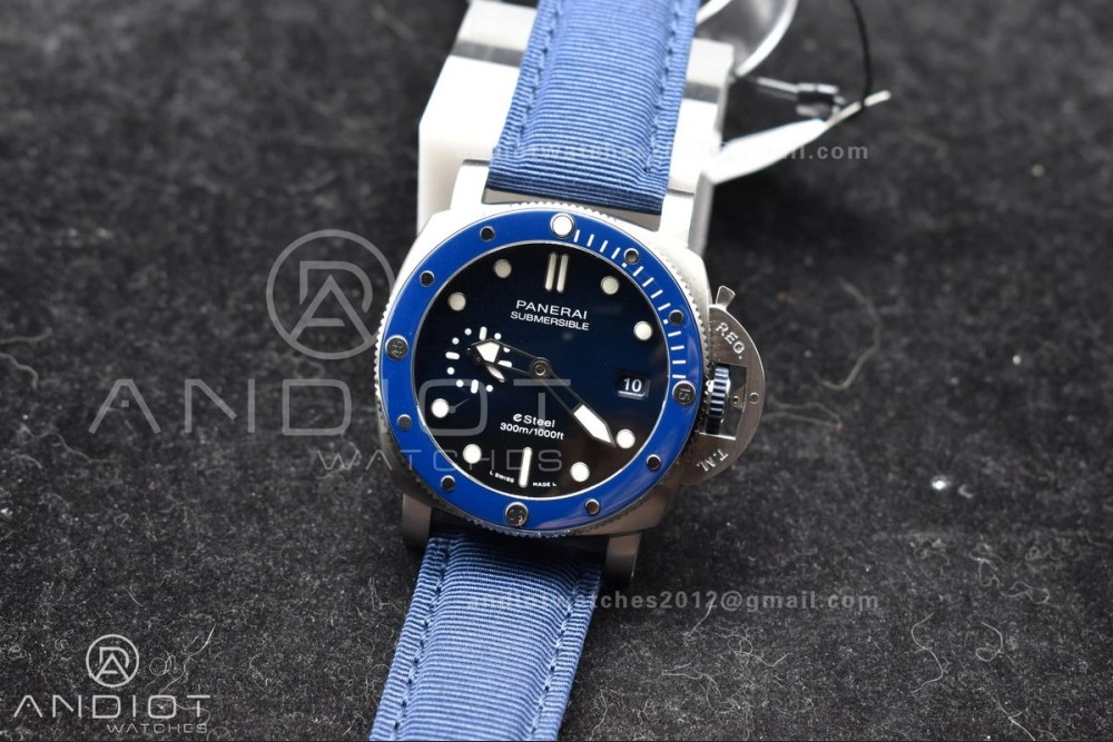 Flexible PAM1289 VSF 1:1 Best Edition Blue Dial on Blue Nylon Strap P 330