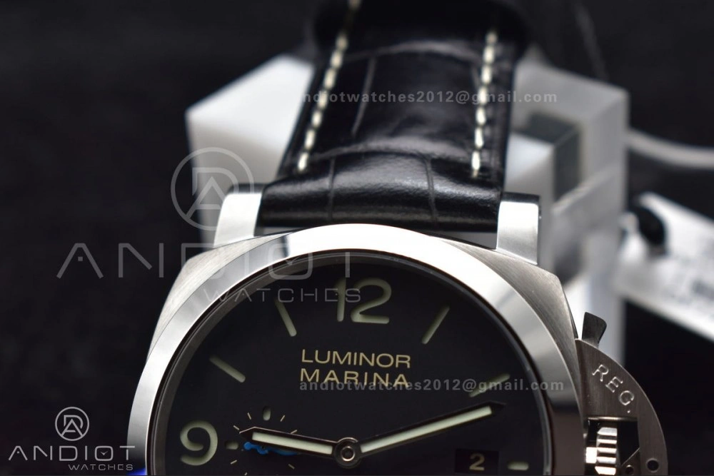 OdorResistant PAM1312  VSF 1:1 Best Edition Black Dial on Black Leather Strap P. 328