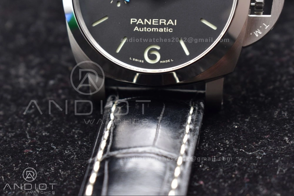 OdorResistant PAM1312  VSF 1:1 Best Edition Black Dial on Black Leather Strap P. 328
