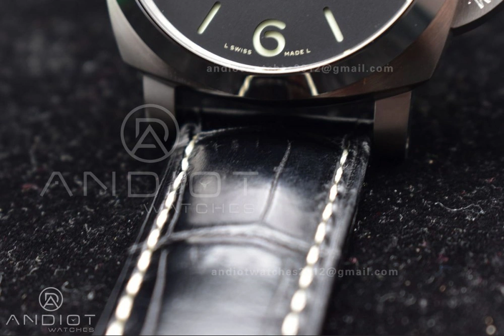 OdorResistant PAM1312  VSF 1:1 Best Edition Black Dial on Black Leather Strap P. 328