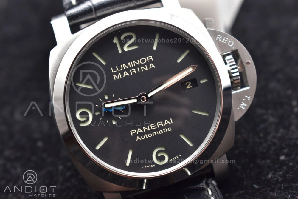 OdorResistant PAM1312  VSF 1:1 Best Edition Black Dial on Black Leather Strap P. 328