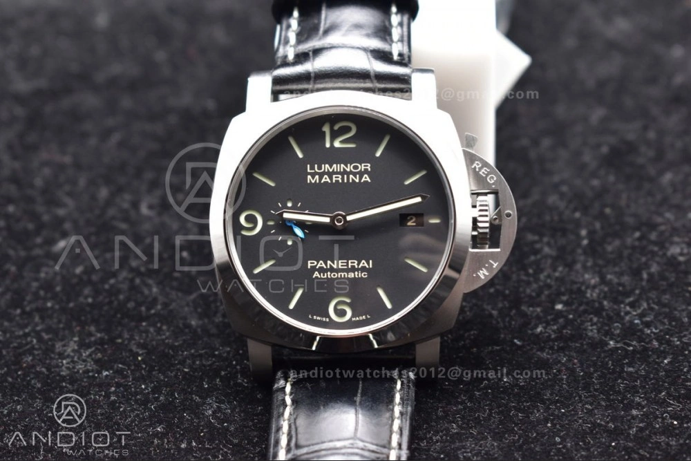 OdorResistant PAM1312  VSF 1:1 Best Edition Black Dial on Black Leather Strap P. 328