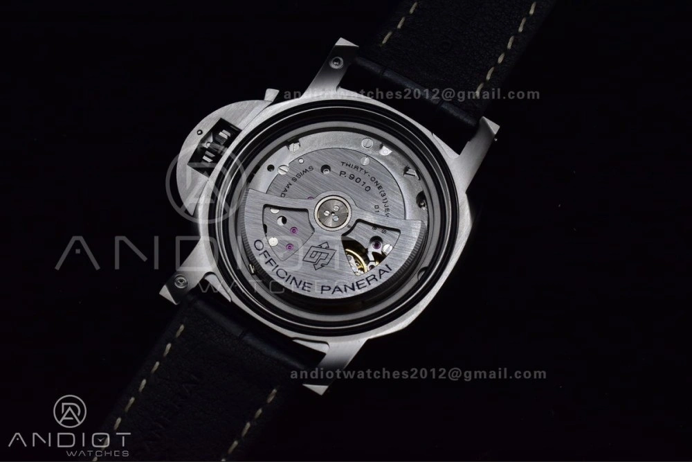 OdorResistant PAM1312  VSF 1:1 Best Edition Black Dial on Black Leather Strap P. 328
