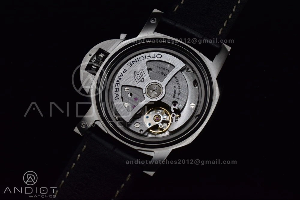 OdorResistant PAM1312  VSF 1:1 Best Edition Black Dial on Black Leather Strap P. 328