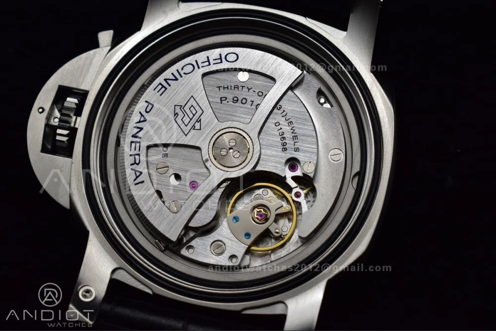 OdorResistant PAM1312  VSF 1:1 Best Edition Black Dial on Black Leather Strap P. 328