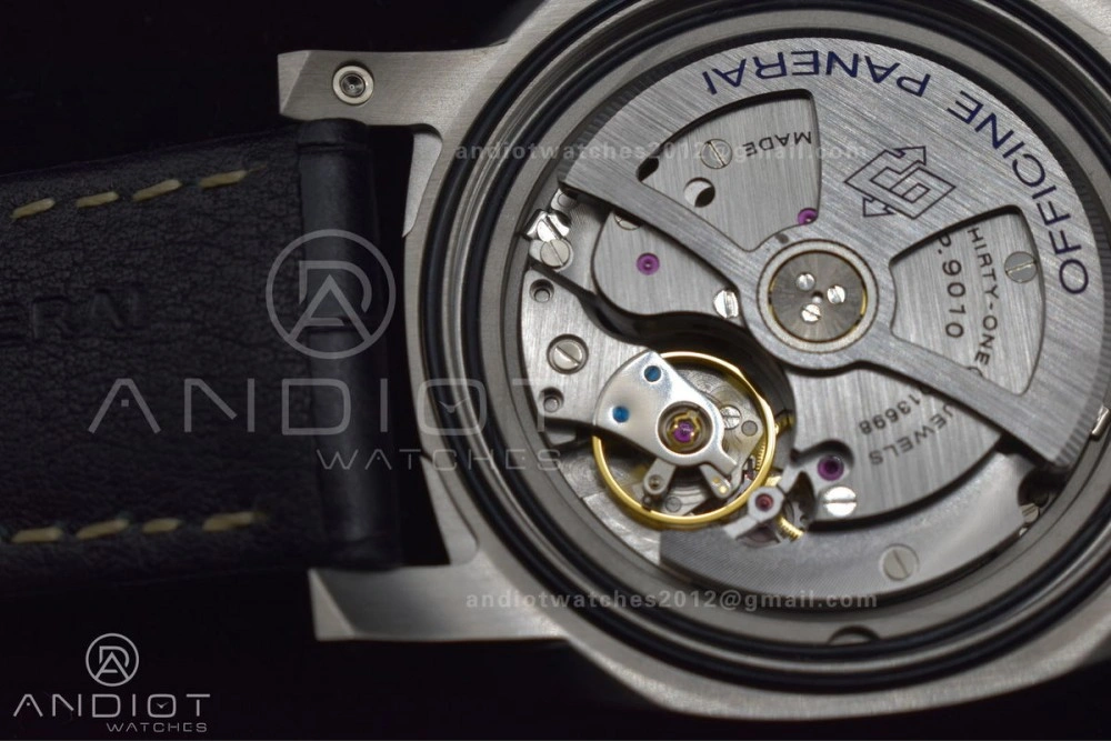 OdorResistant PAM1312  VSF 1:1 Best Edition Black Dial on Black Leather Strap P. 328
