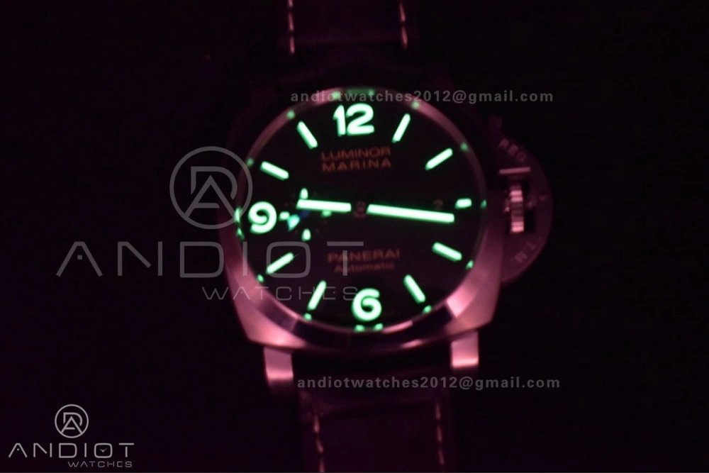 OdorResistant PAM1312  VSF 1:1 Best Edition Black Dial on Black Leather Strap P. 328