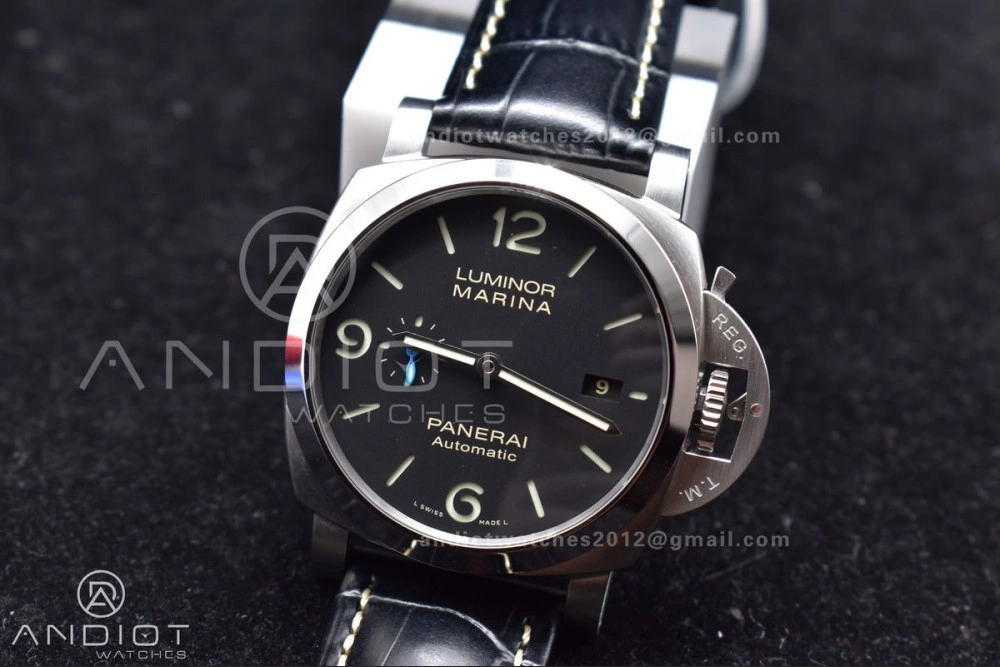 ComfortFit PAM1312 SBF 1:1 Best Edition Black Dial on Black Leather Strap P.9010 Clone 350