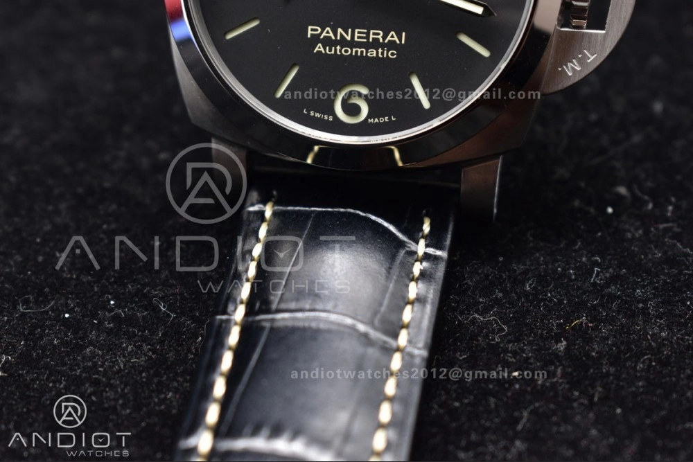 ComfortFit PAM1312 SBF 1:1 Best Edition Black Dial on Black Leather Strap P.9010 Clone 350