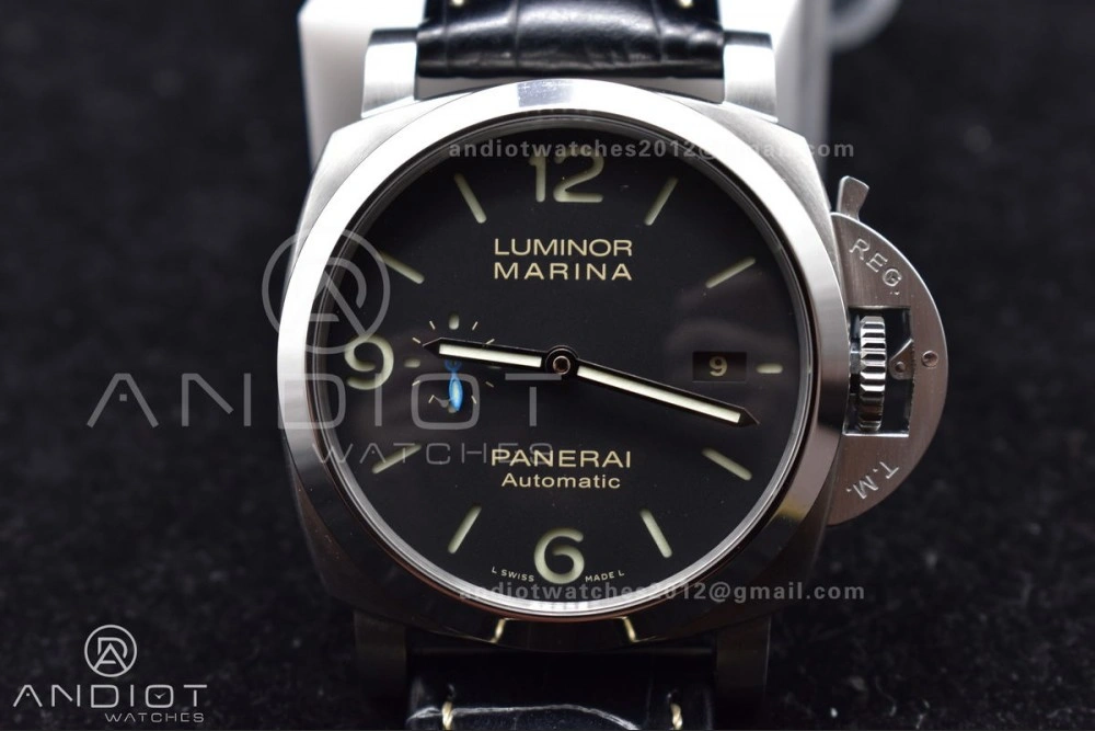 ComfortFit PAM1312 SBF 1:1 Best Edition Black Dial on Black Leather Strap P.9010 Clone 350