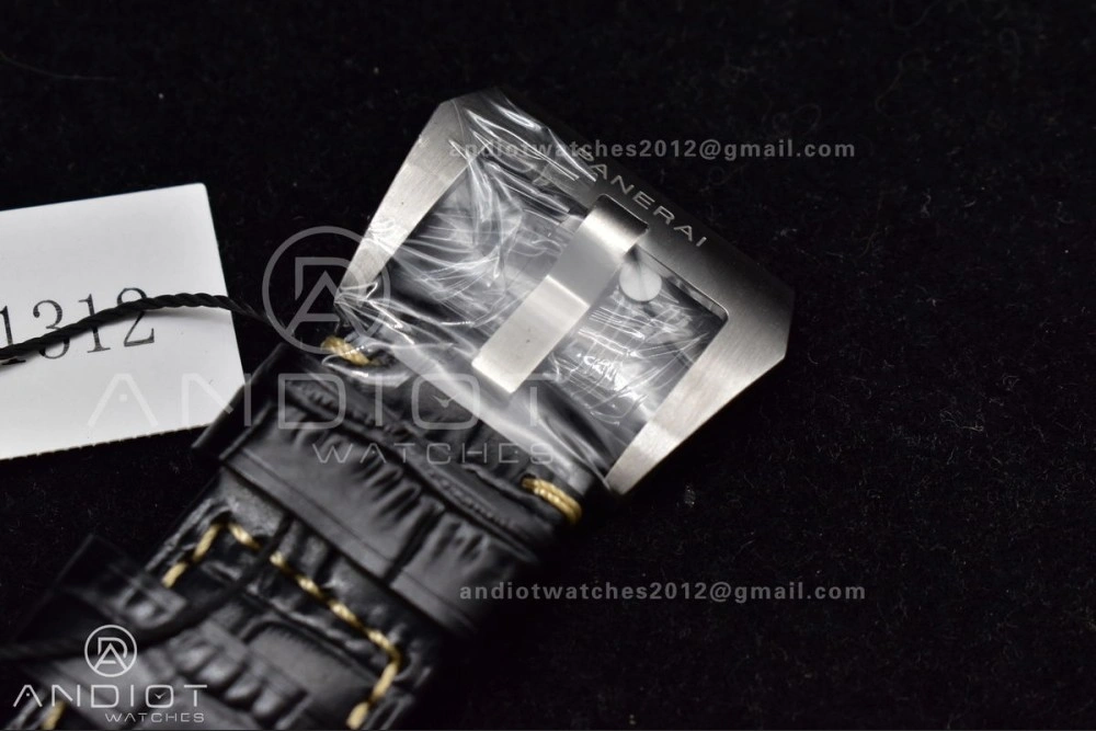 ComfortFit PAM1312 SBF 1:1 Best Edition Black Dial on Black Leather Strap P.9010 Clone 350