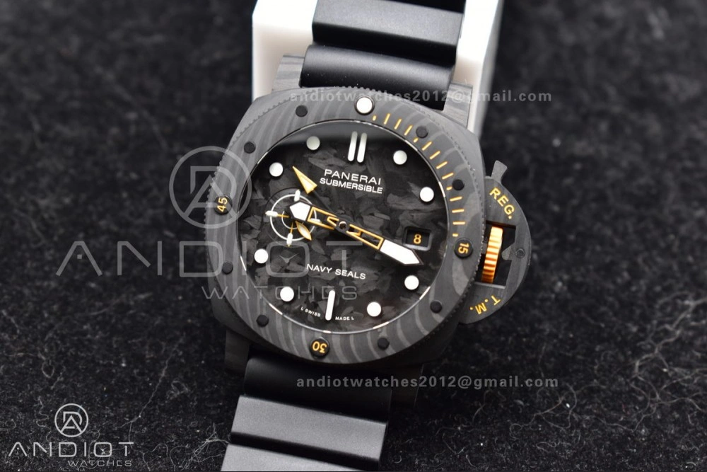 PAM1324 Carbotech VSF 1:1 Best Edition Black Dial On Black Rubber Strap P ComfortFit 353