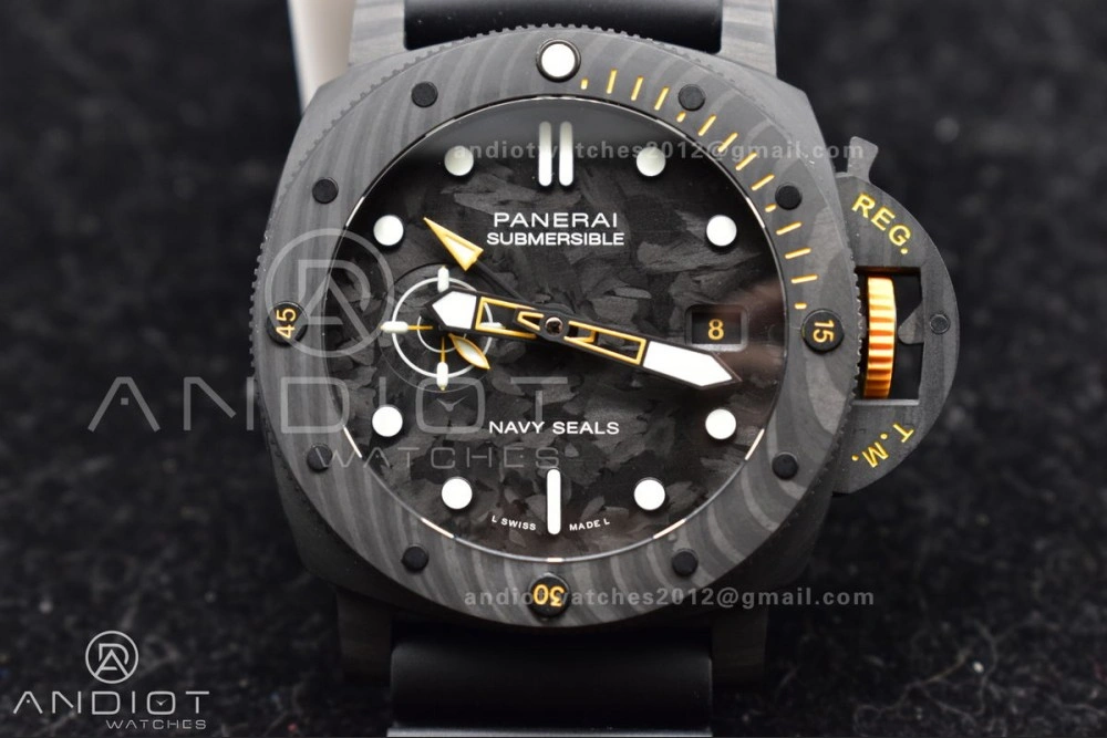 PAM1324 Carbotech VSF 1:1 Best Edition Black Dial On Black Rubber Strap P ComfortFit 353