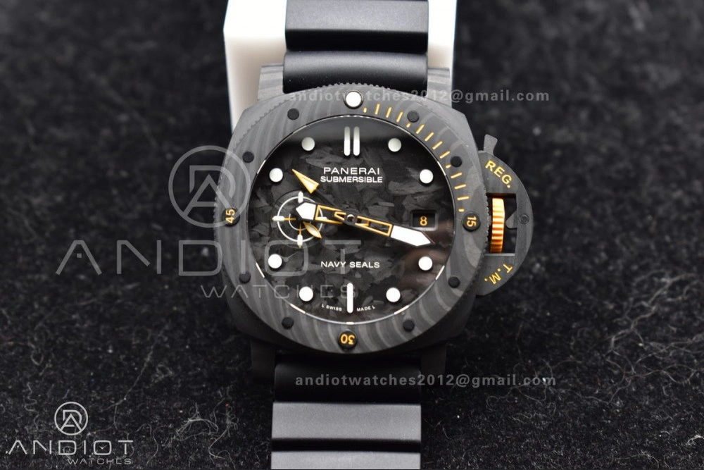 PAM1324 Carbotech VSF 1:1 Best Edition Black Dial On Black Rubber Strap P ComfortFit 353