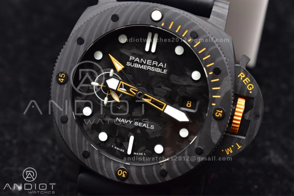 PAM1324 Carbotech VSF 1:1 Best Edition Black Dial On Black Rubber Strap P ComfortFit 353