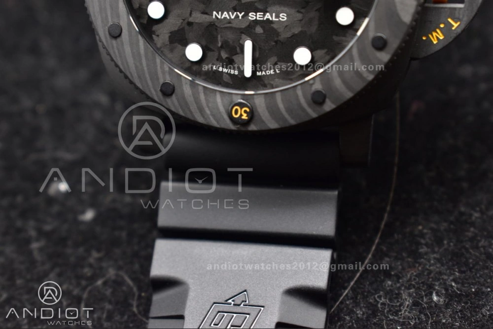 PAM1324 Carbotech VSF 1:1 Best Edition Black Dial On Black Rubber Strap P ComfortFit 353
