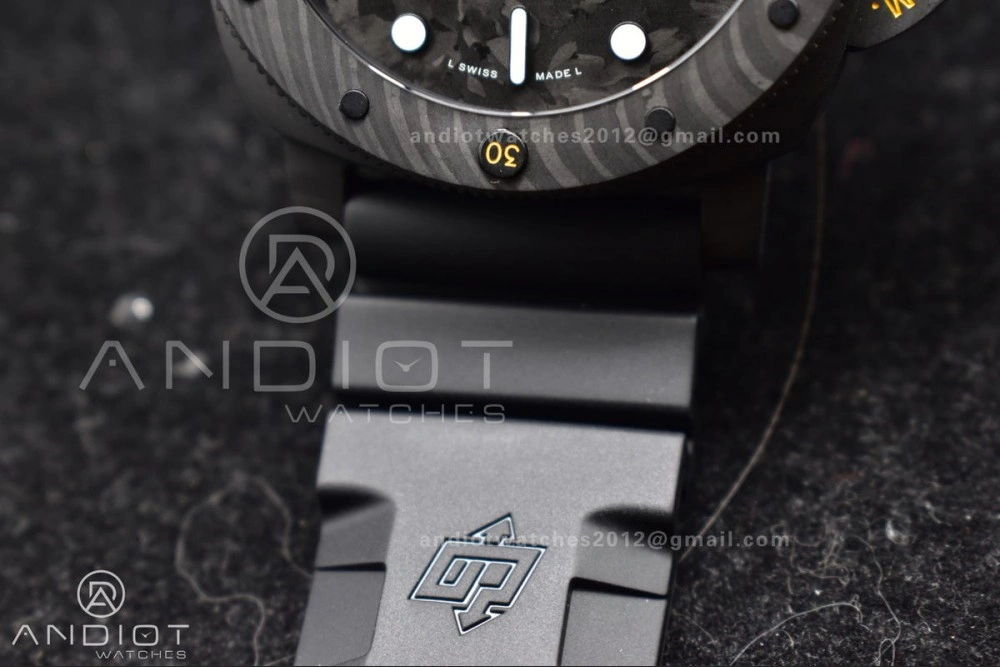 PAM1324 Carbotech VSF 1:1 Best Edition Black Dial On Black Rubber Strap P ComfortFit 353