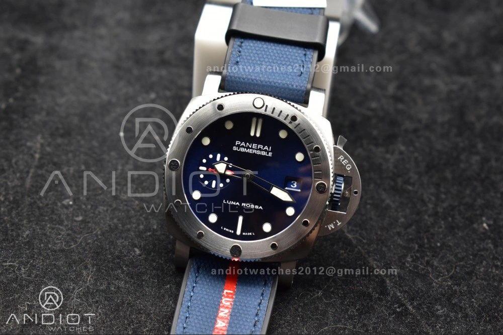 Affordable PAM1391 Luna Rossa Submersible VSF 1:1 Best Edition on Blue Fabric Strap P 340