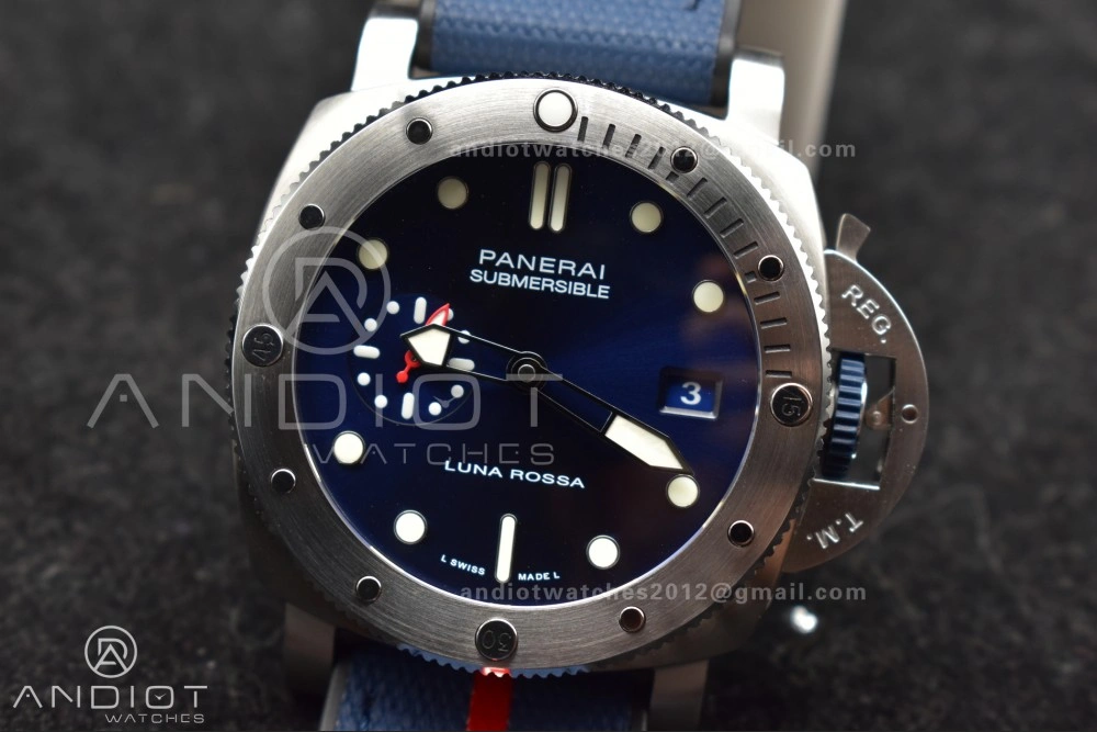 Affordable PAM1391 Luna Rossa Submersible VSF 1:1 Best Edition on Blue Fabric Strap P 340