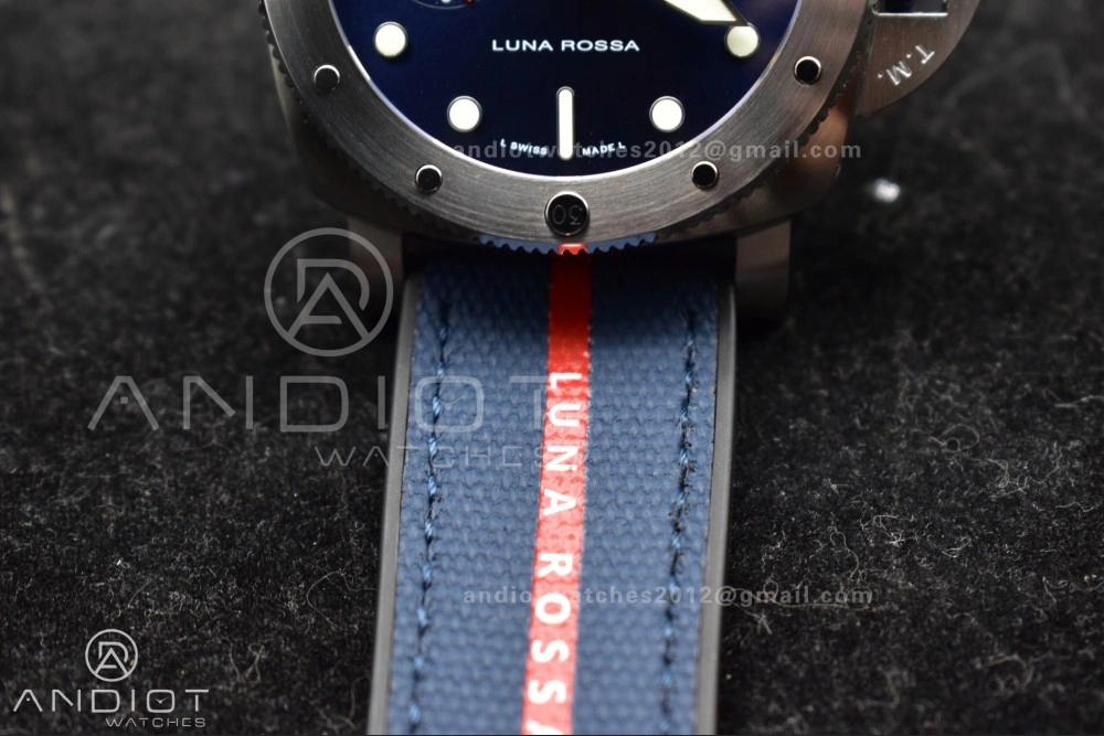 Affordable PAM1391 Luna Rossa Submersible VSF 1:1 Best Edition on Blue Fabric Strap P 340