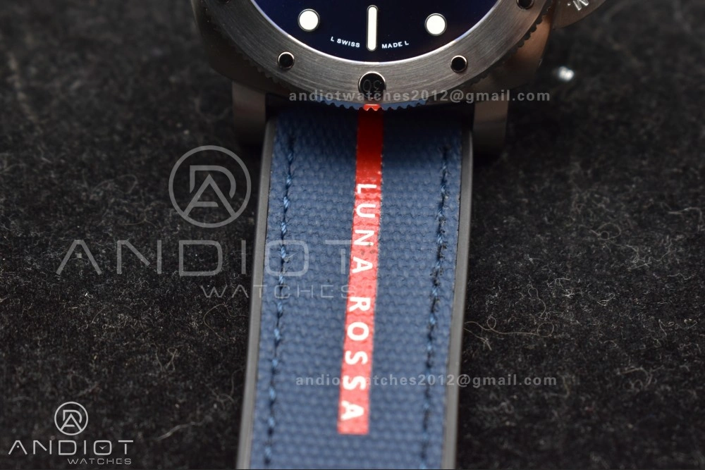 Affordable PAM1391 Luna Rossa Submersible VSF 1:1 Best Edition on Blue Fabric Strap P 340
