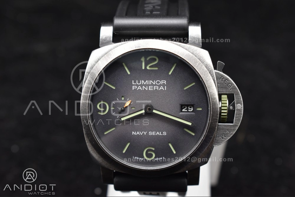 WellDesigned PAM1412 Navy SEALs VSF 1:1 Best Edition Iron Gray Dial on Rubber Strap P.9010 Clone 326