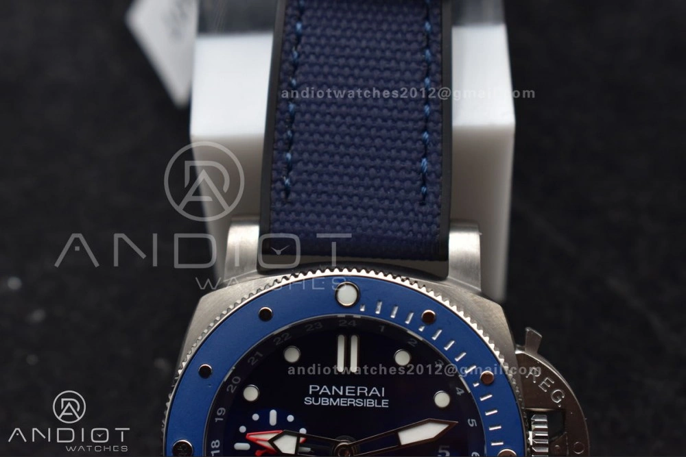 Breathable PAM1507 Submersible GMT Luna Rossa 42mm VSF 1:1 Best Edition on Blue Nylon Strap P 329