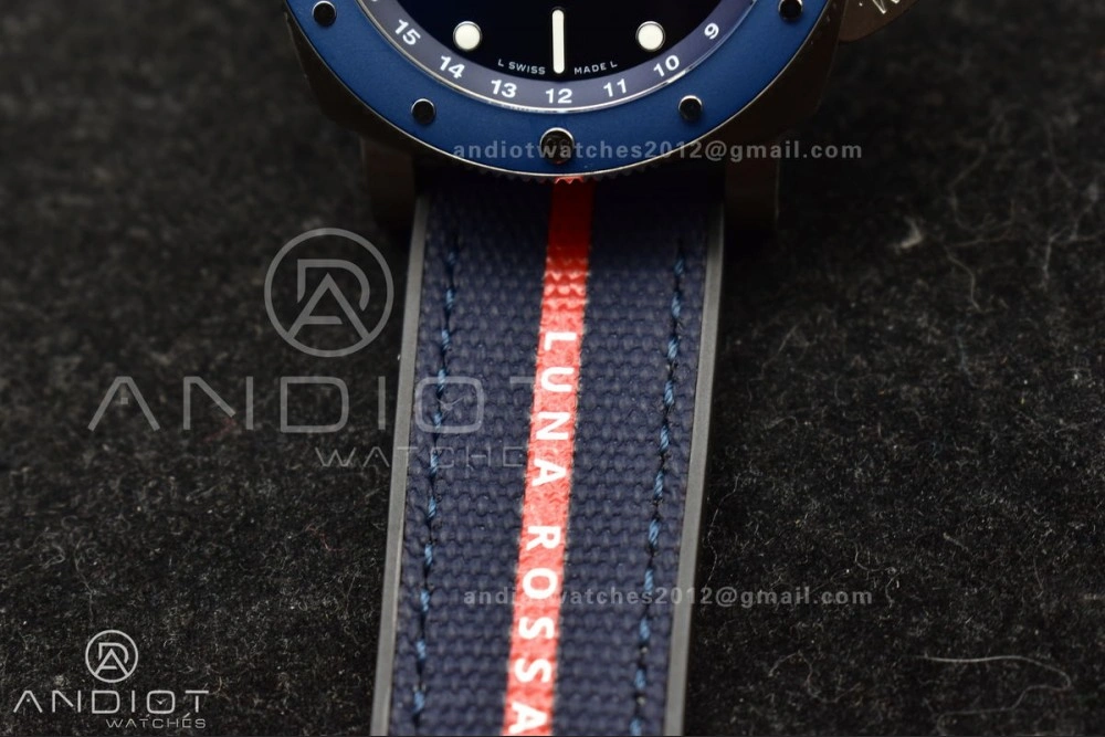 Breathable PAM1507 Submersible GMT Luna Rossa 42mm VSF 1:1 Best Edition on Blue Nylon Strap P 329
