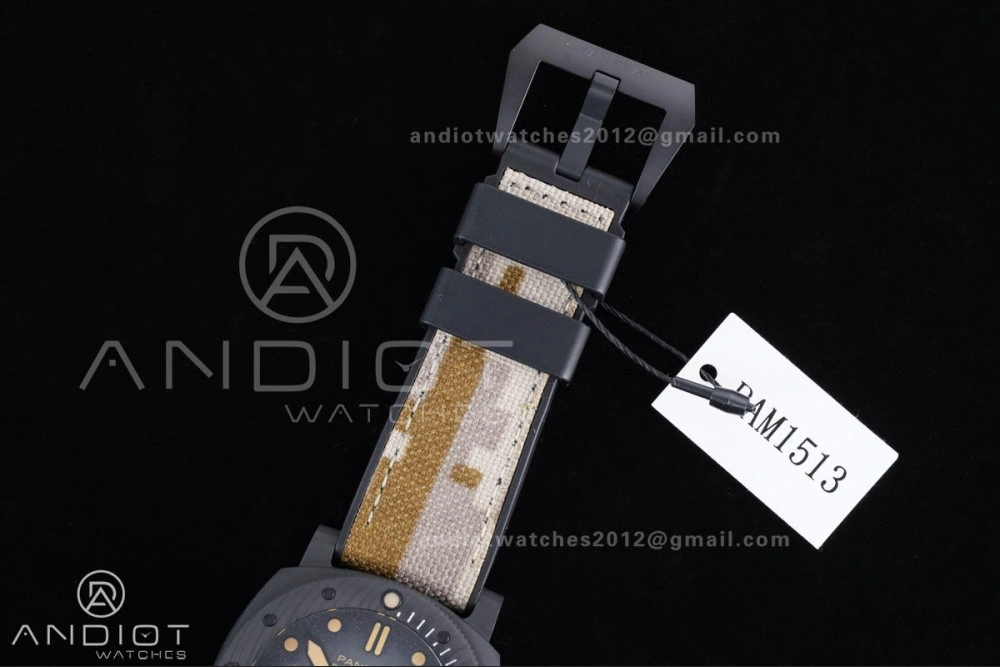 HighQuality PAM1513 Submersible 44mm VSF 1:1 Best Edition Gray Ombre Dial on Camouflage Strap P 327