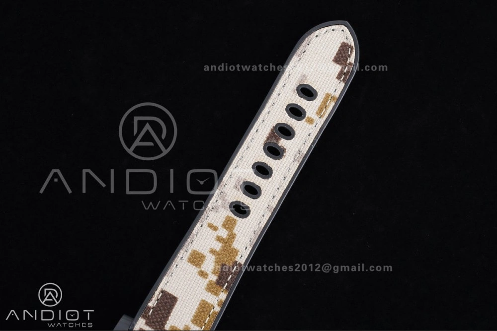 HighQuality PAM1513 Submersible 44mm VSF 1:1 Best Edition Gray Ombre Dial on Camouflage Strap P 327