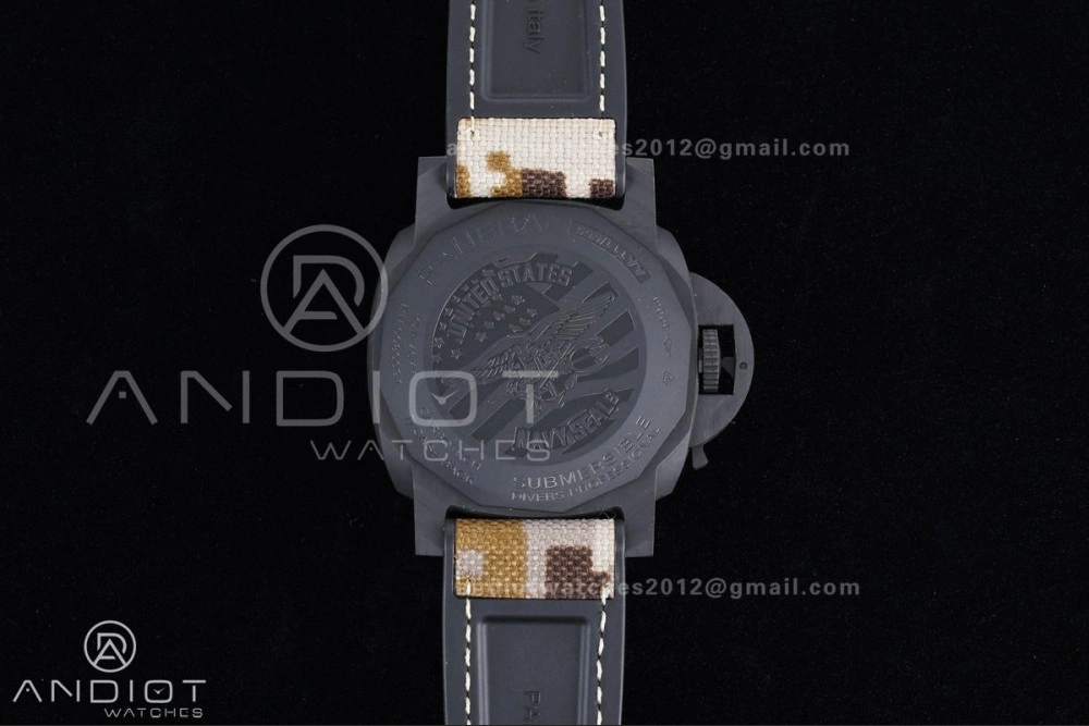 HighQuality PAM1513 Submersible 44mm VSF 1:1 Best Edition Gray Ombre Dial on Camouflage Strap P 327