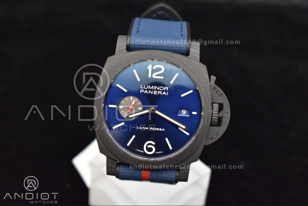 Minimalist PAM1529 Luna Rossa Carbon-tech VSF 1:1 Best Edition on Blue Fabric Strap P.9010 Clone 336
