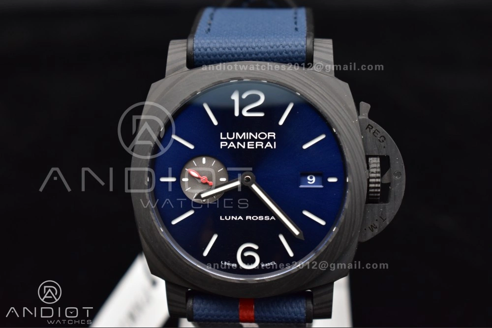 Minimalist PAM1529 Luna Rossa Carbon-tech VSF 1:1 Best Edition on Blue Fabric Strap P.9010 Clone 336