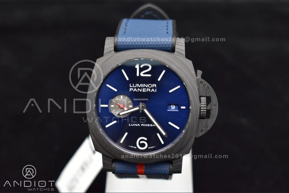 Minimalist PAM1529 Luna Rossa Carbon-tech VSF 1:1 Best Edition on Blue Fabric Strap P.9010 Clone 336