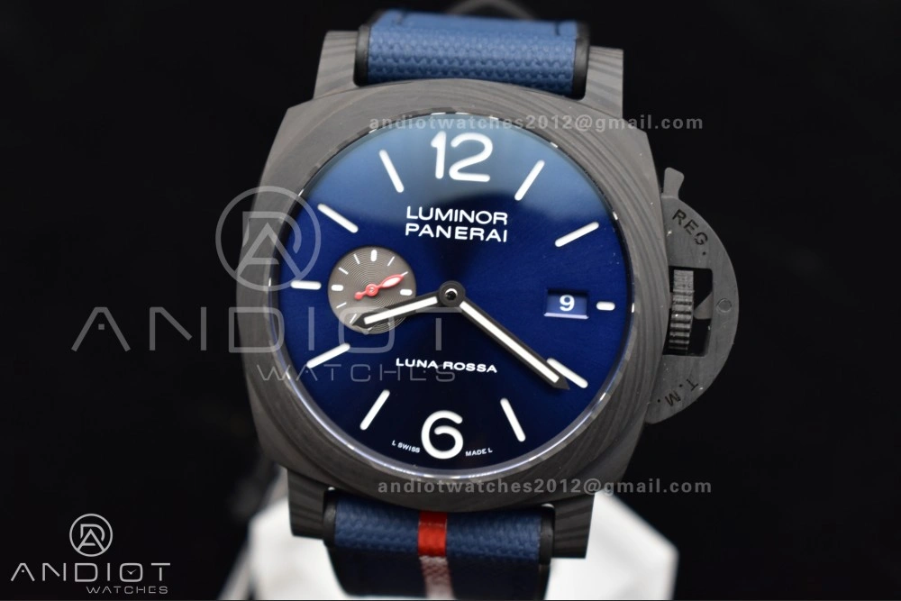 Minimalist PAM1529 Luna Rossa Carbon-tech VSF 1:1 Best Edition on Blue Fabric Strap P.9010 Clone 336
