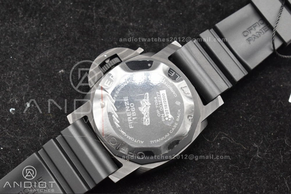 PAM1616 Carbotech 47mm VSF Best Edition Black Dial Blue Markers on Rubber Strap P.9010 Clone Efficient 345