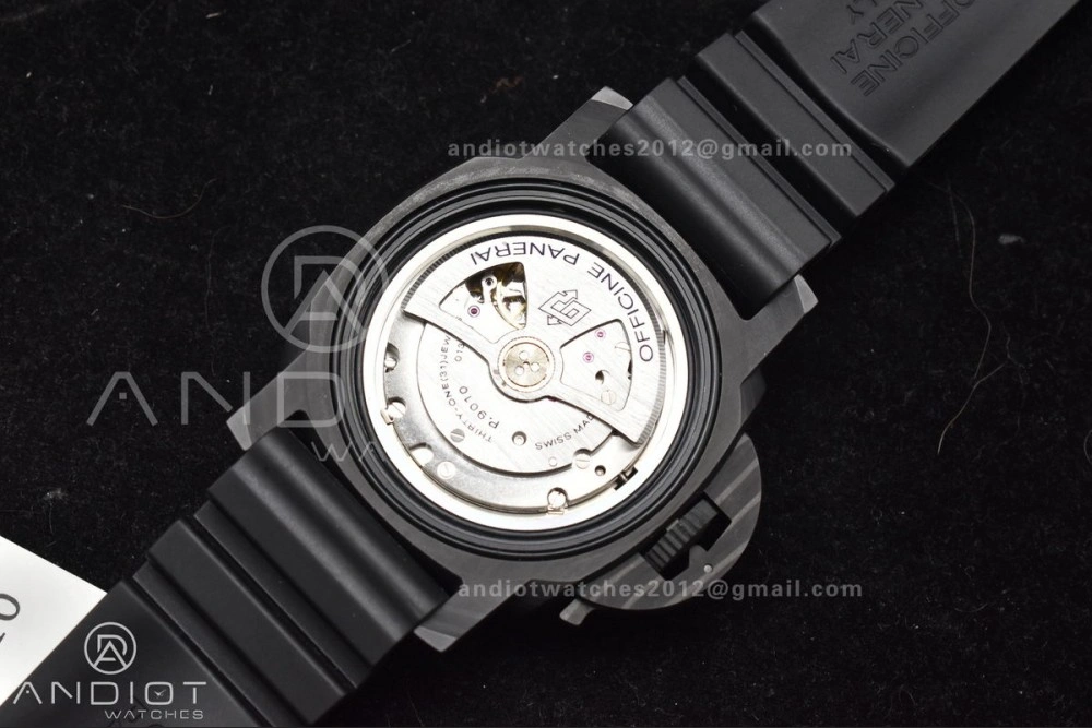PAM1616 Carbotech 47mm VSF Best Edition Black Dial Blue Markers on Rubber Strap P.9010 Clone Efficient 345