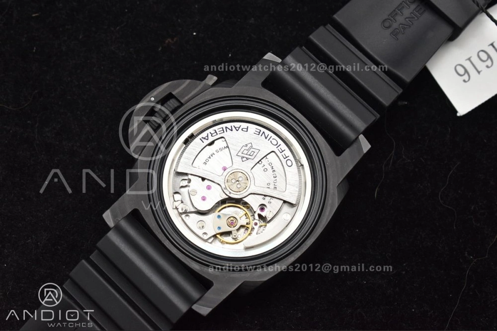 PAM1616 Carbotech 47mm VSF Best Edition Black Dial Blue Markers on Rubber Strap P.9010 Clone Efficient 345
