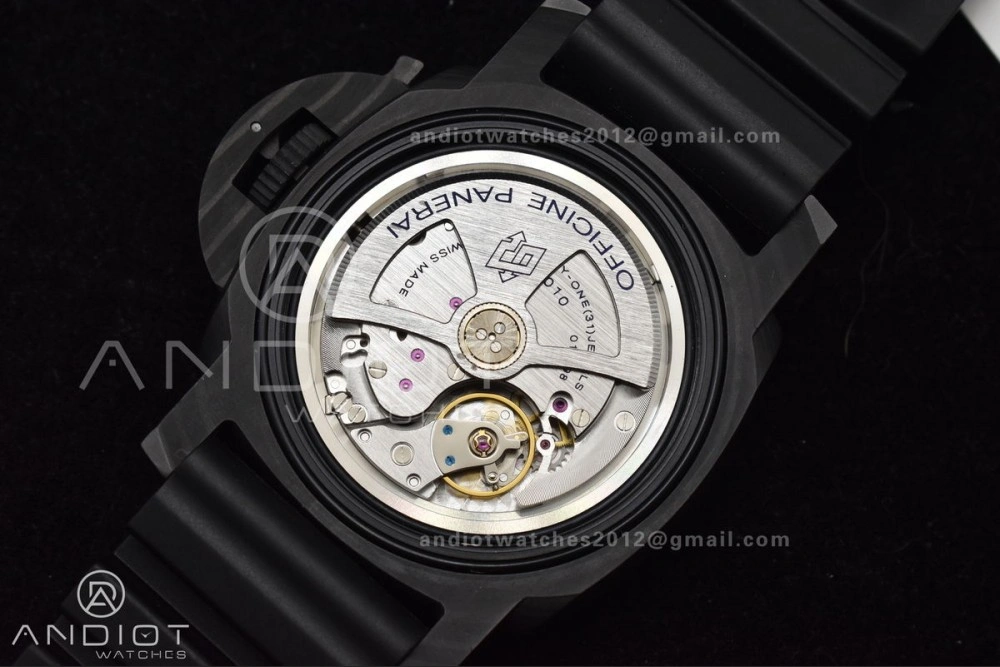 PAM1616 Carbotech 47mm VSF Best Edition Black Dial Blue Markers on Rubber Strap P.9010 Clone Efficient 345