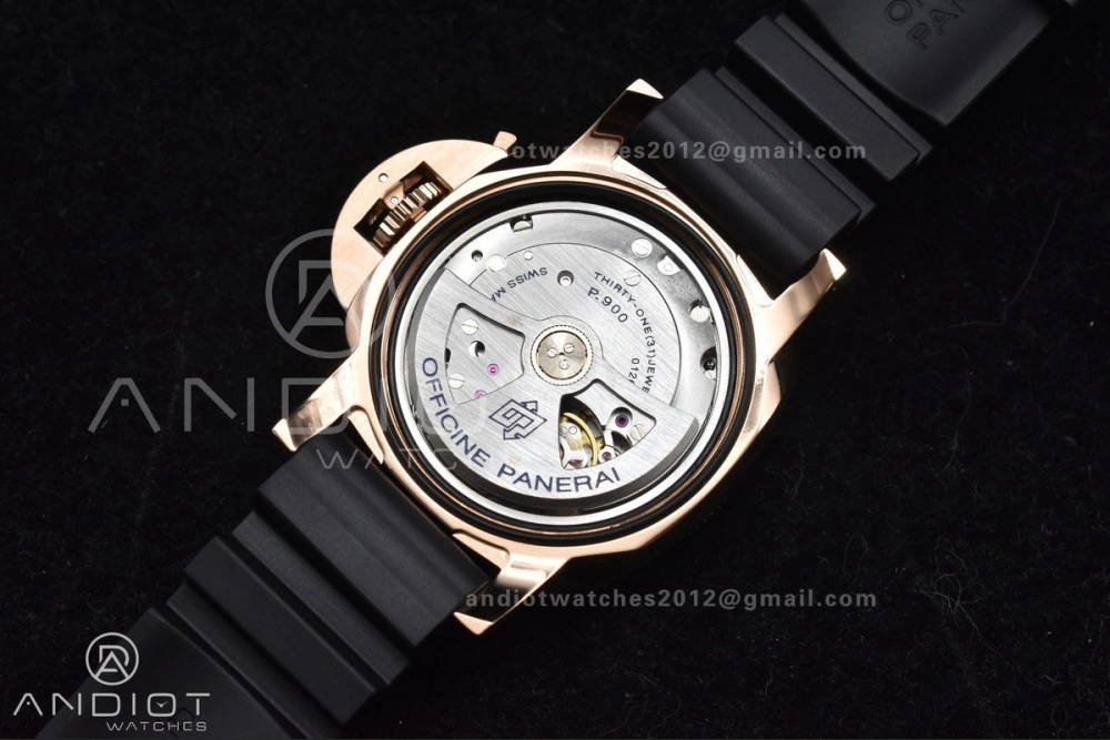 UrbanChic PAM2164 Submersible 42mm VSF Best Edition Black Dial on Black Rubber Strap P 325