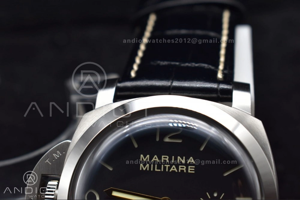 Trendy PAM217 H XF 1:1 Best Edition Superlumed Dial on Black Leather Strap A6497 with Y-Incabloc 993
