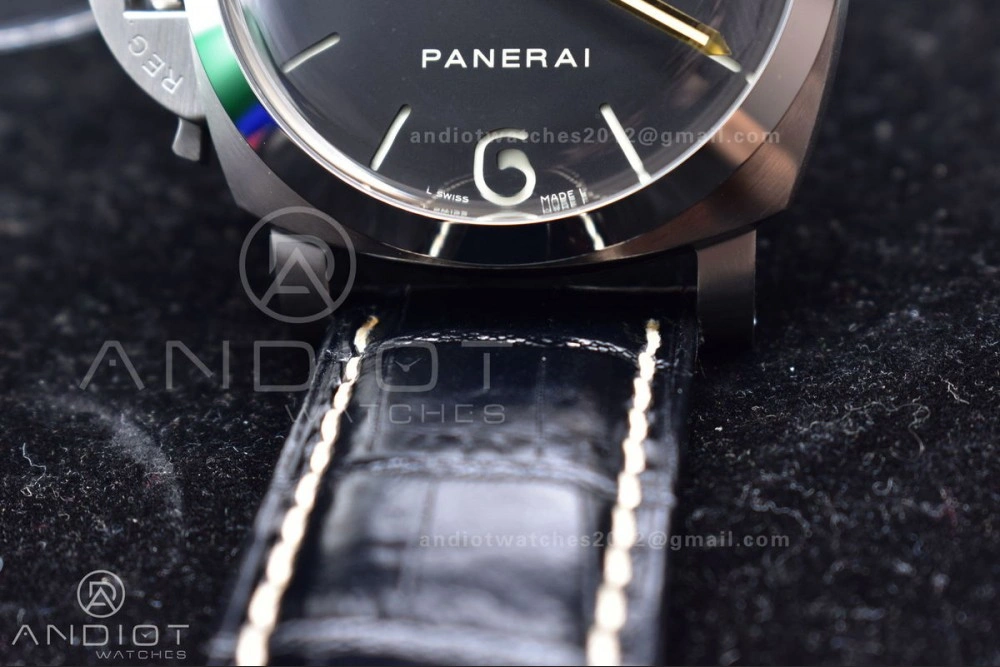 Trendy PAM217 H XF 1:1 Best Edition Superlumed Dial on Black Leather Strap A6497 with Y-Incabloc 993