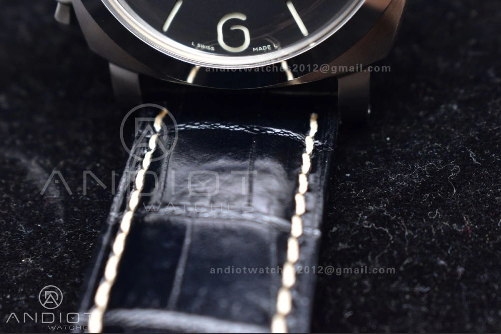 Trendy PAM217 H XF 1:1 Best Edition Superlumed Dial on Black Leather Strap A6497 with Y-Incabloc 993