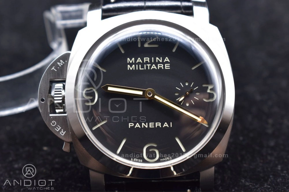 Trendy PAM217 H XF 1:1 Best Edition Superlumed Dial on Black Leather Strap A6497 with Y-Incabloc 993