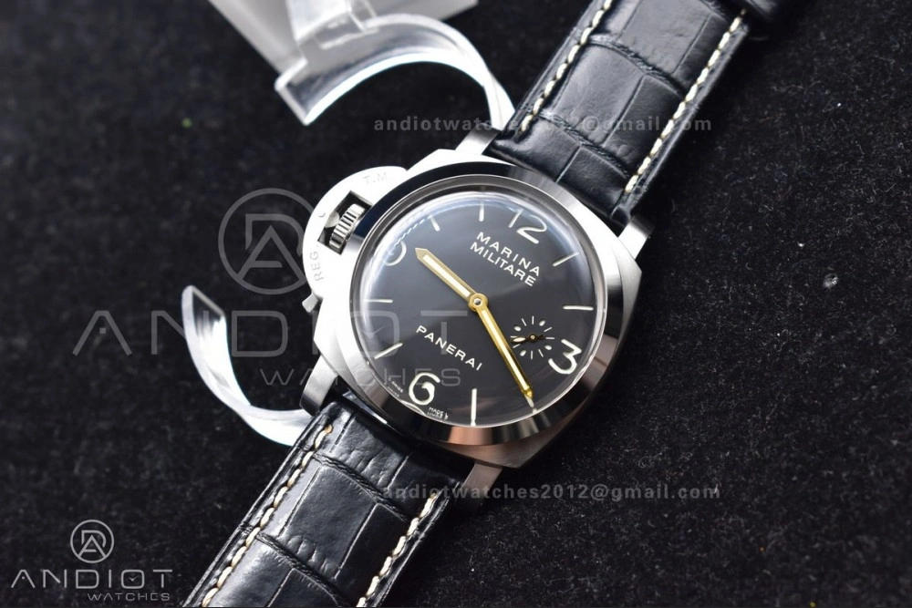 Trendy PAM217 H XF 1:1 Best Edition Superlumed Dial on Black Leather Strap A6497 with Y-Incabloc 993