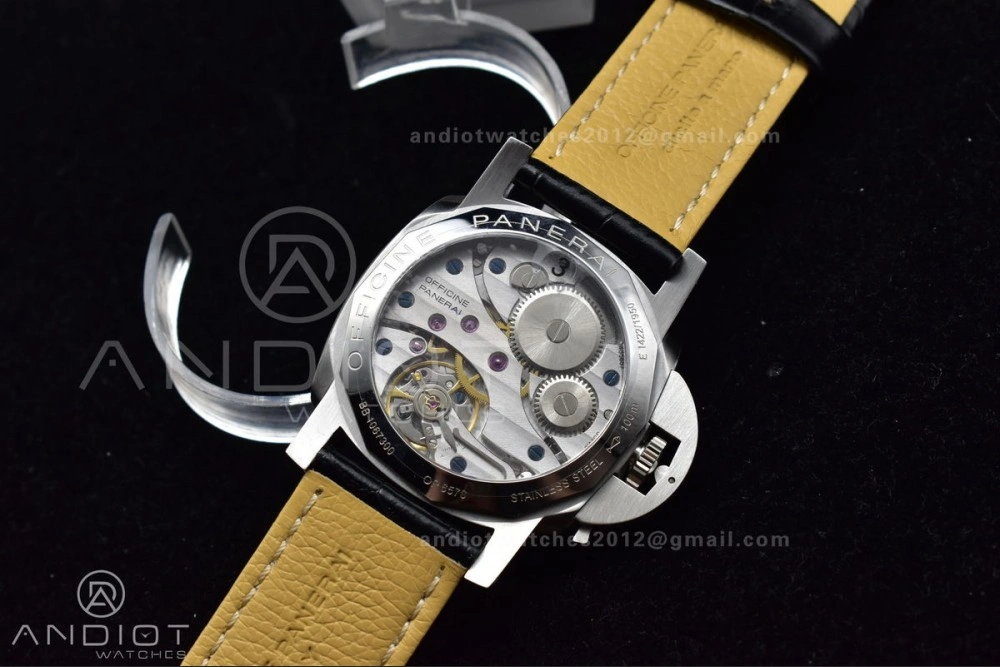 Trendy PAM217 H XF 1:1 Best Edition Superlumed Dial on Black Leather Strap A6497 with Y-Incabloc 993