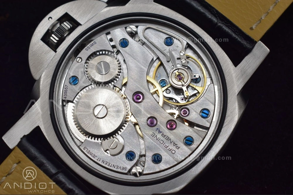 Trendy PAM217 H XF 1:1 Best Edition Superlumed Dial on Black Leather Strap A6497 with Y-Incabloc 993