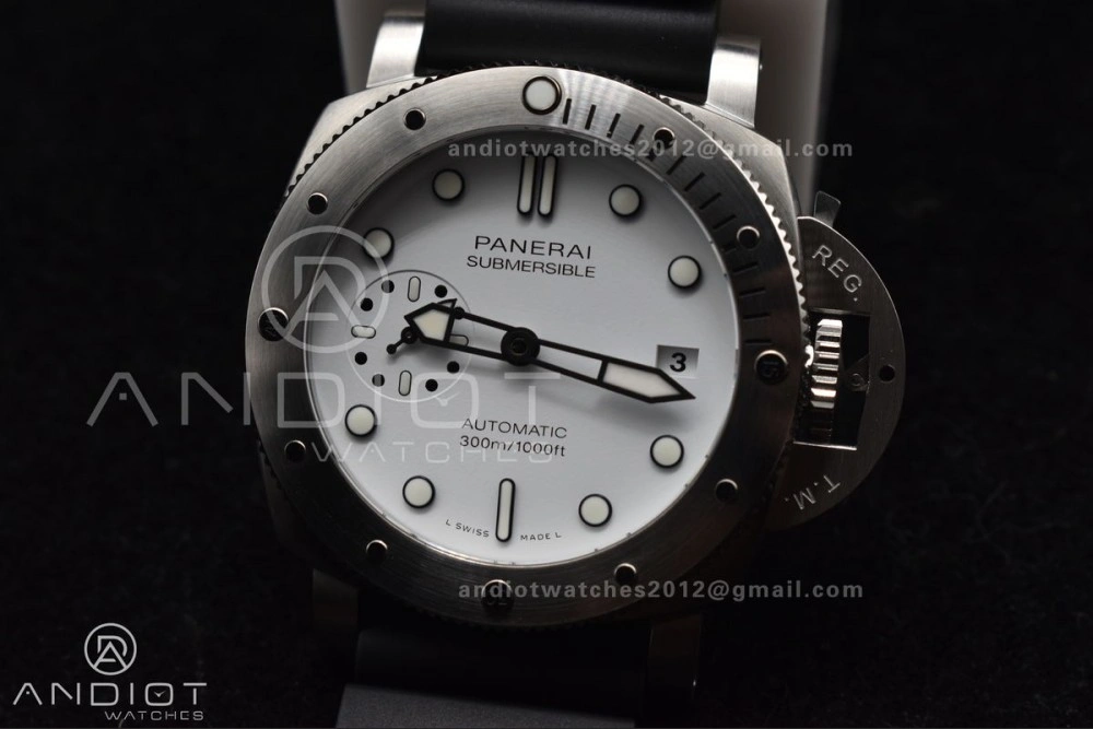 PAM2223 Submersible 42mm VSF Best Edition White Dial on Black Rubber Strap P Reliable 347